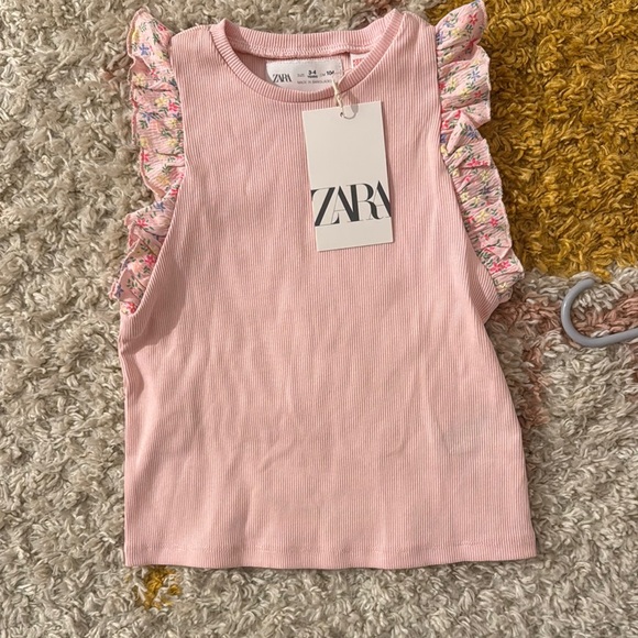 Floral Ribbed Top 3/4 - Picture 2 of 2